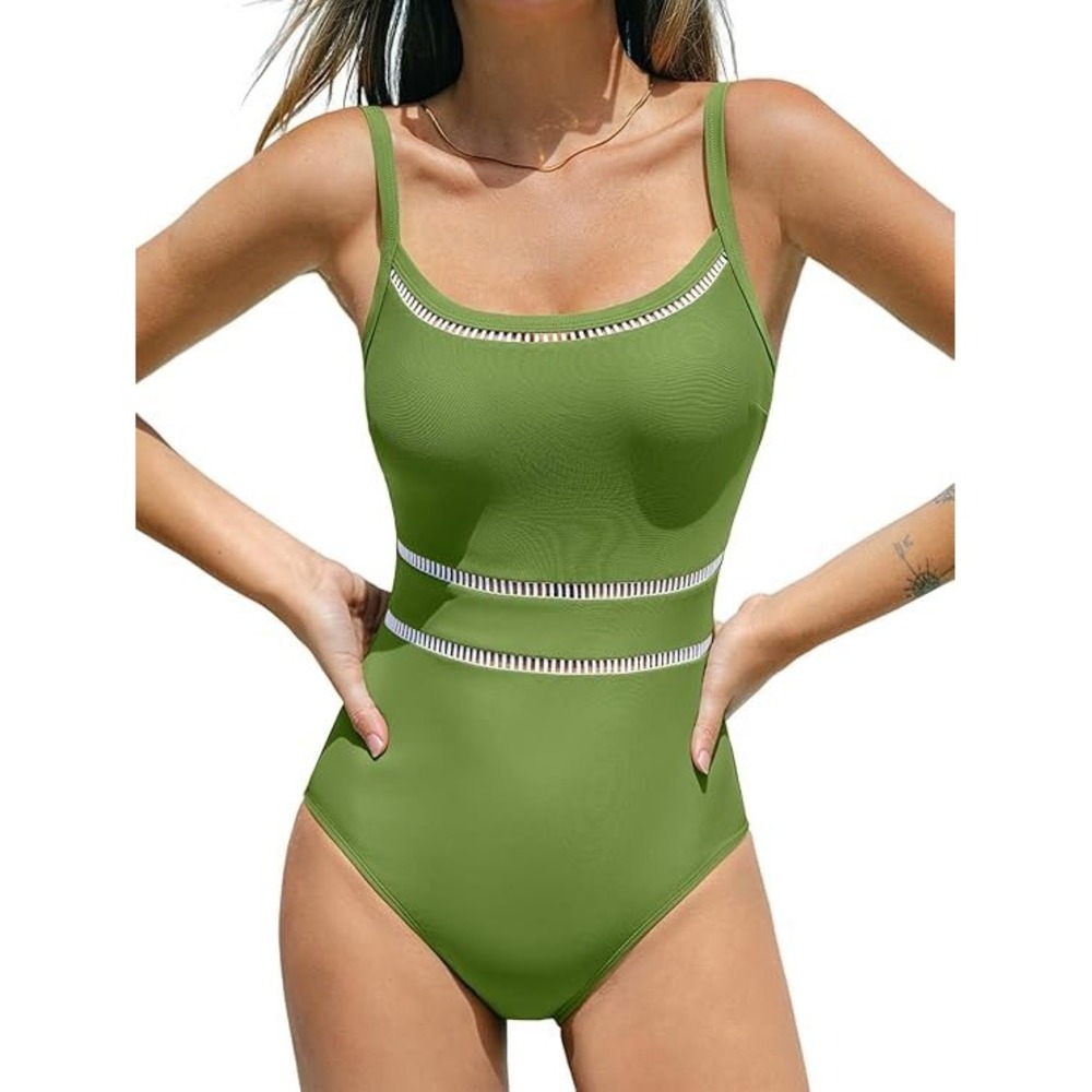 Cupshe Olive Green Ladder Cutout One Piece Swimsuit NWT size Small